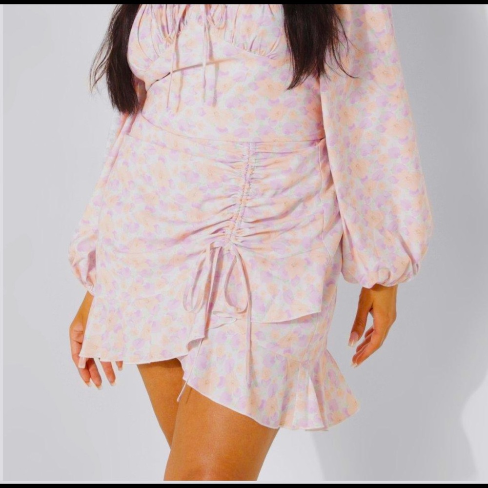 Rouched Mini Wrap skirt